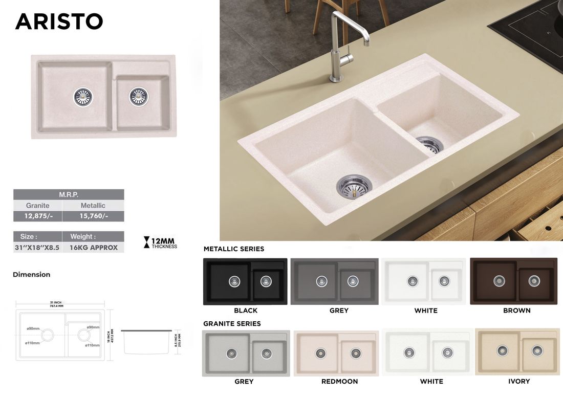 Aristo quartz kitchen sink