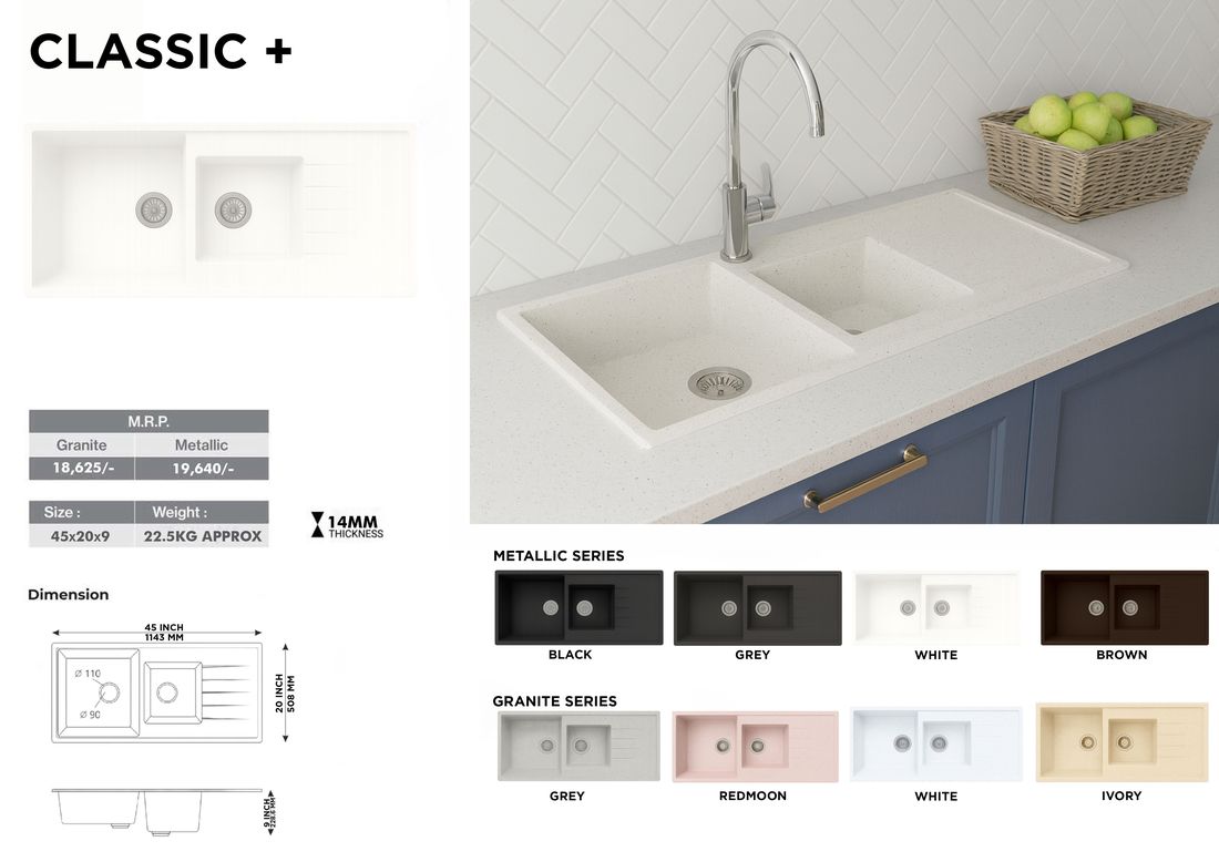 Classic + quartz kitchen sink