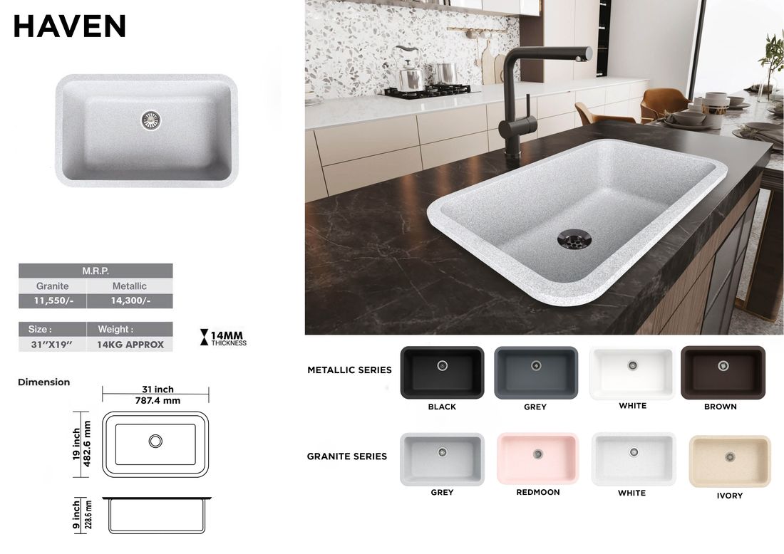 Haven quartz kitchen sink