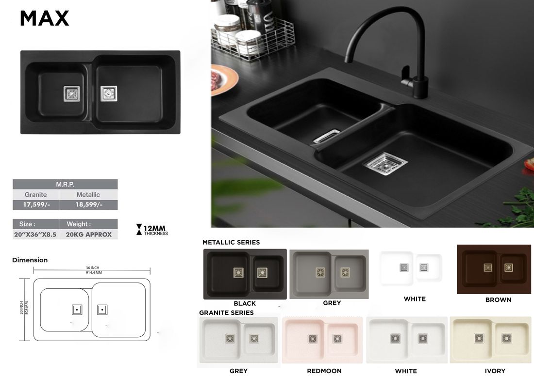 Max quartz kitchen sink