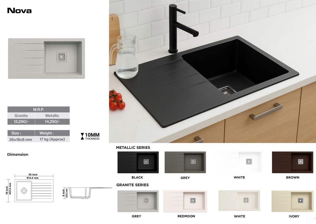 Nova quartz kitchen sink