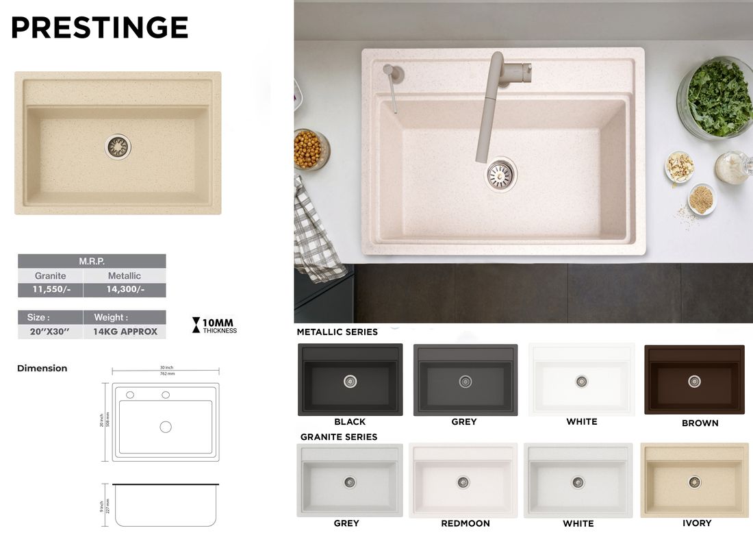 Prestinge quartz kitchen sink