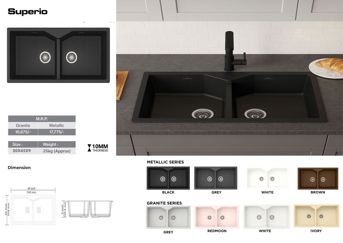 Superio quartz kitchen sink