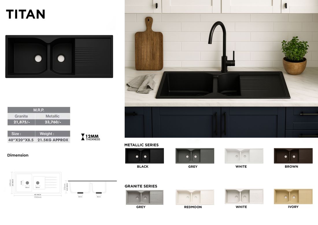 Titan quartz kitchen sink